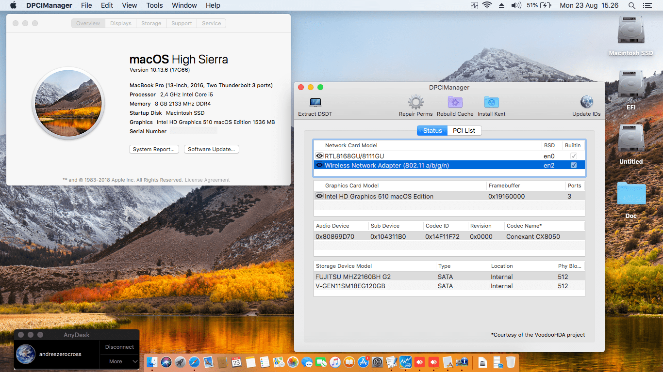 Success Hackintosh macOS High Sierra 10.13.6 Build 17G66 in Asus A456UR-WX058D